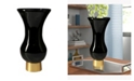 Classic Touch S-Shaped Glass Vase with Gold Tone Base